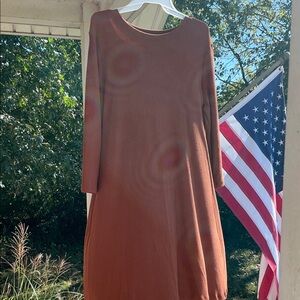 Time and Tru Brown Long Sleeve Dress